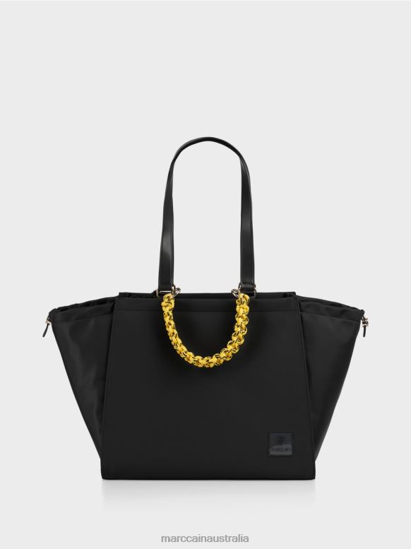 Accessory Black J8XFX1534 "Rethink Together" crocheted handle bag Marc Cain