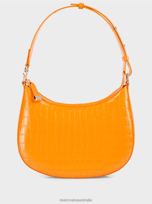 Accessory Clear Orange J8XFX1539 Faux croc bag with top handle Marc Cain