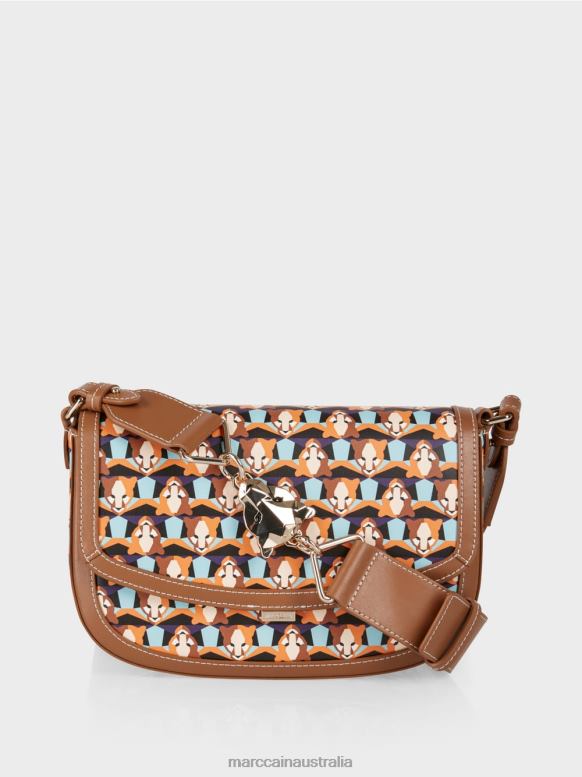 Accessory Clear Orange J8XFX1545 Leopard-head pattern repeat shoulder bag Marc Cain