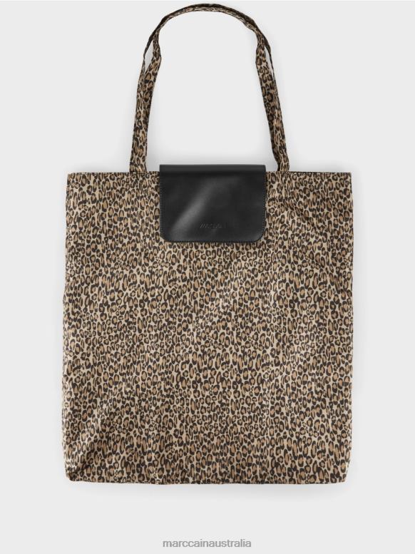 Accessory Soft Coffee J8XFX1507 "Rethink Together" shopper bag with print Marc Cain