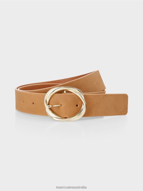 Accessory Bright Toffee J8XFX1683 Nubuck leather waist belt Marc Cain