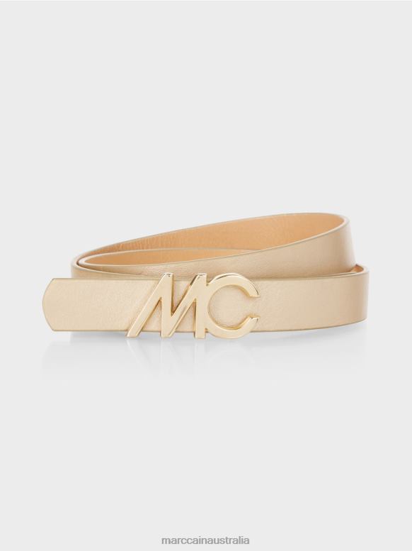 Accessory Light Gold J8XFX1686 Belt with MC logo buckle Marc Cain