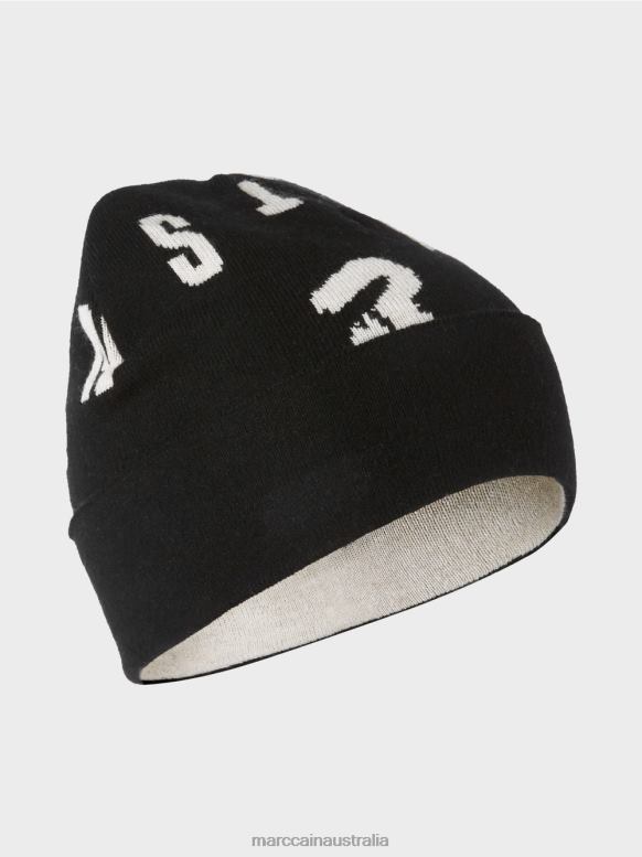 Accessory Black J8XFX1698 Knitted "Rethink Together" cap Marc Cain