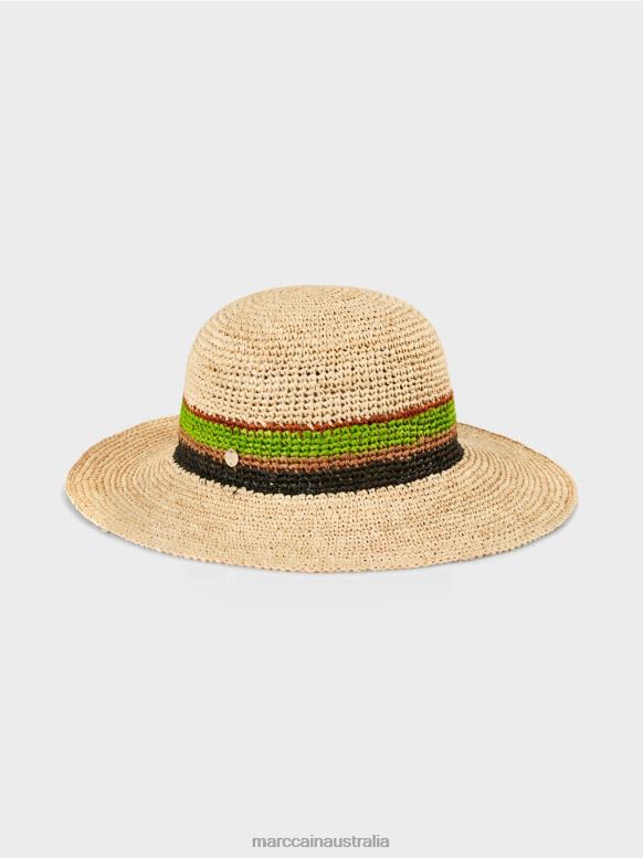 Accessory Deep Sand J8XFX1722 Sun hat in natural straw Marc Cain