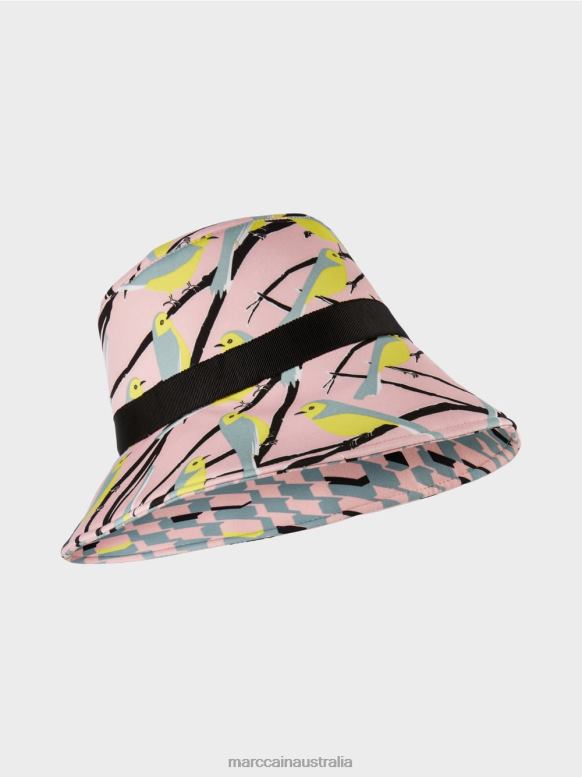 Accessory Soft Powder Pink J8XFX1708 Floppy hat with bird design Marc Cain