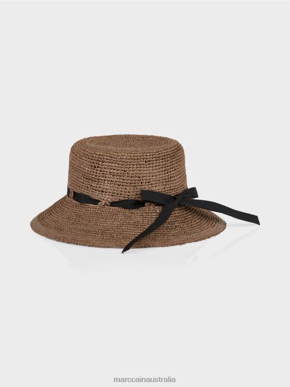 Accessory Soft Taupe J8XFX1729 Feminine straw hat Marc Cain