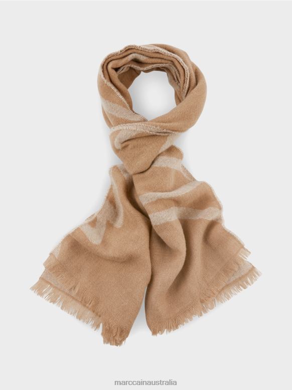 Accessory Bright Toffee J8XFX1682 Woven scarf from virgin wool Marc Cain