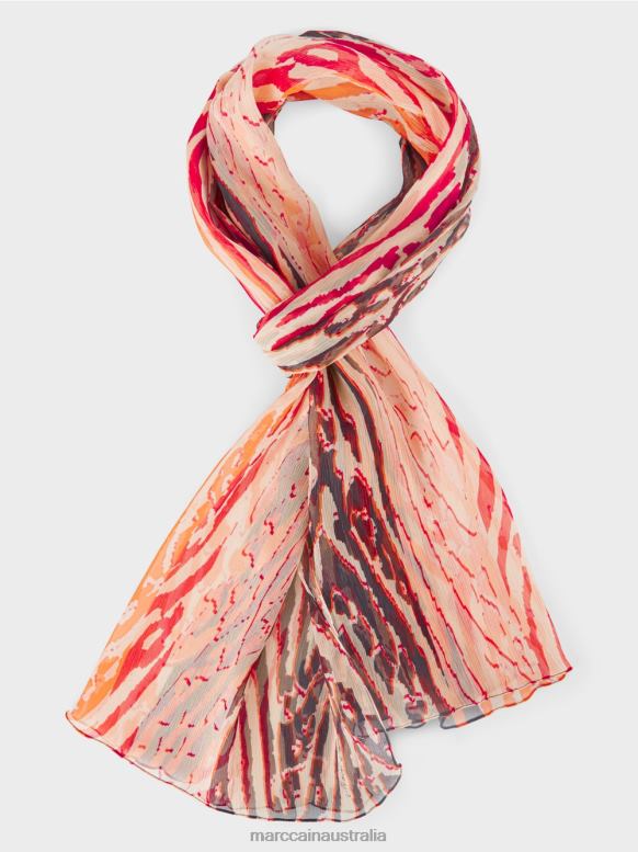 Accessory Creme J8XFX1712 Silk scarf with animal fur print Marc Cain