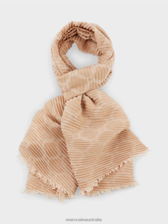 Accessory Dark Cream J8XFX1674 Scarf with pleats Marc Cain