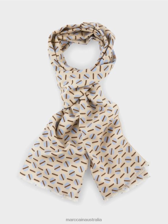Accessory Dark Cream J8XFX1676 Scarf with graphic design Marc Cain