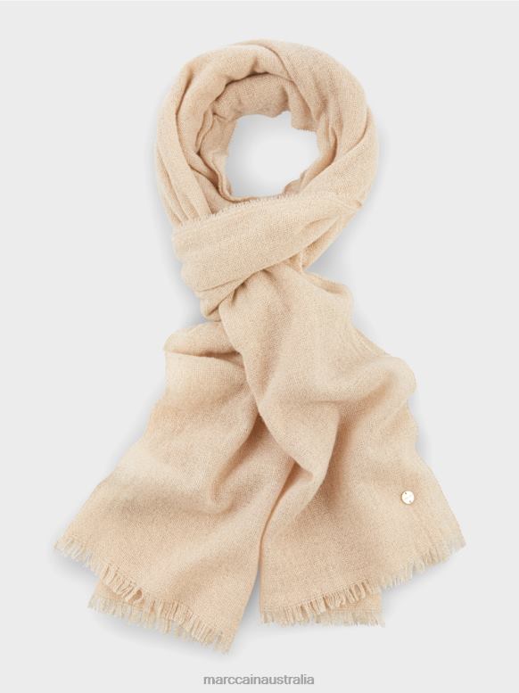 Accessory Dark Cream J8XFX1678 Elegant woven scarf with lurex Marc Cain