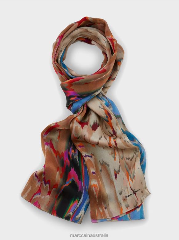Accessory Dark Summer Sky J8XFX1677 Silk scarf with print Marc Cain