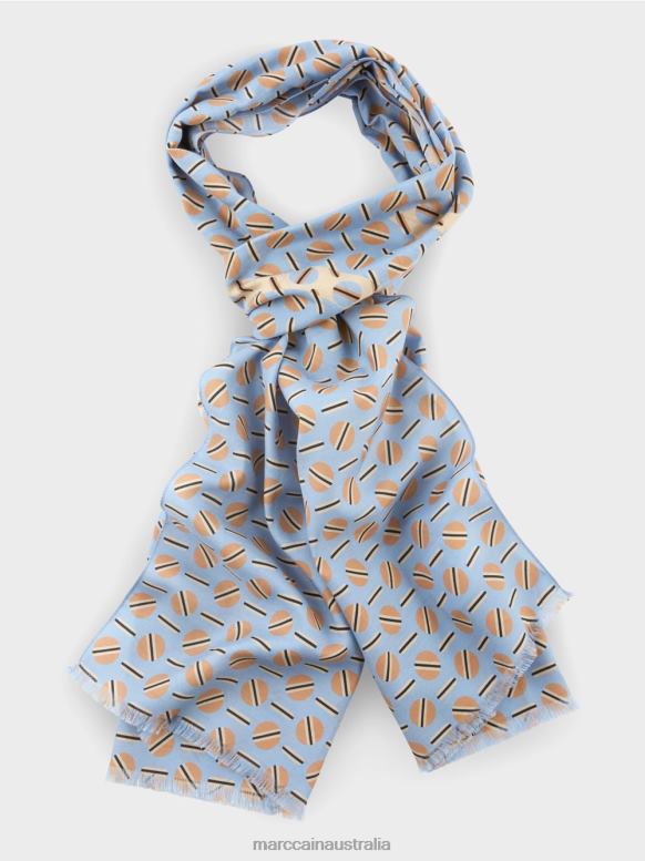 Accessory Dark Summer Sky J8XFX1679 Scarf with graphic design Marc Cain