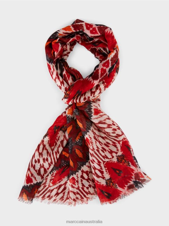 Accessory Deep Red J8XFX1711 Scarf in an elegant material blend Marc Cain