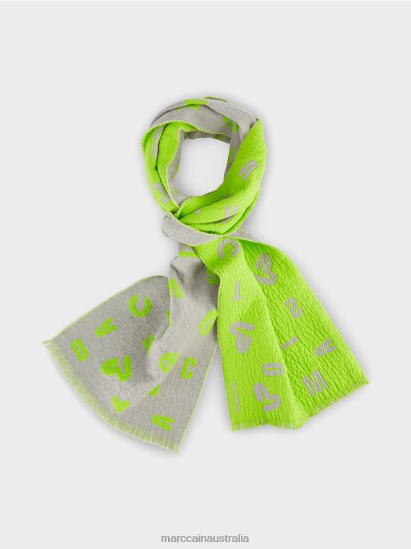 Accessory Grey J8XFX1688 Reversible scarf with woven design Marc Cain