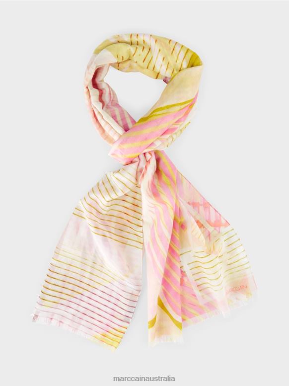 Accessory Light Limeade J8XFX1716 Elegant scarf with silk Marc Cain