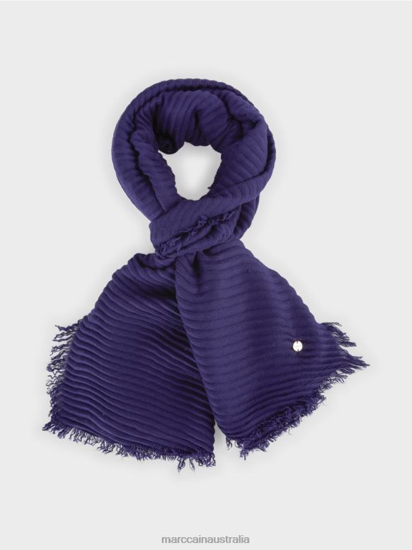 Accessory Royal Purple J8XFX1746 Pleated scarf Marc Cain