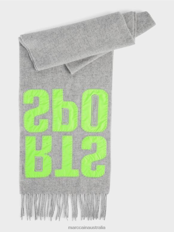 Accessory Silver Grey J8XFX1687 Scarf with letter applique Marc Cain
