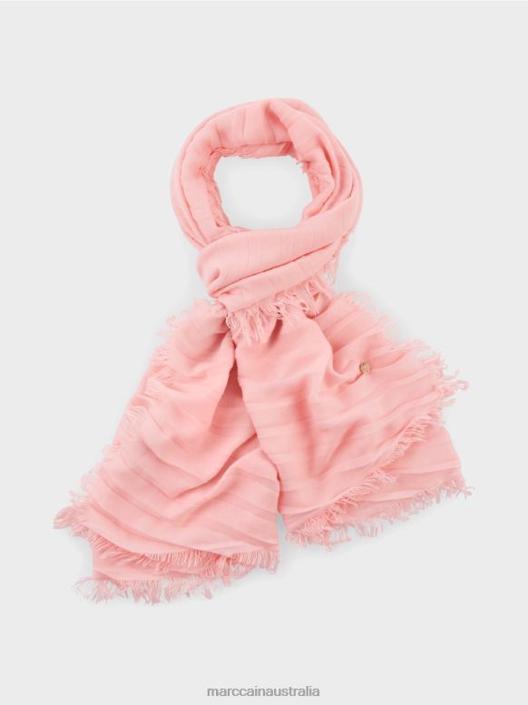 Accessory Soft Powder Pink J8XFX1701 Plain-coloured fringed scarf Marc Cain