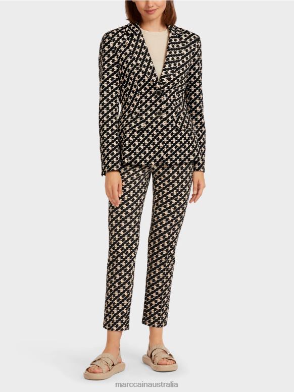 Clothing Black J8XFX205 Classic blazer in a shepherd's plaid Marc Cain