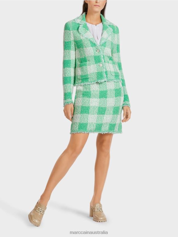Clothing Bright Jade J8XFX195 Vichy check blazer "Knitted in Germany" Marc Cain