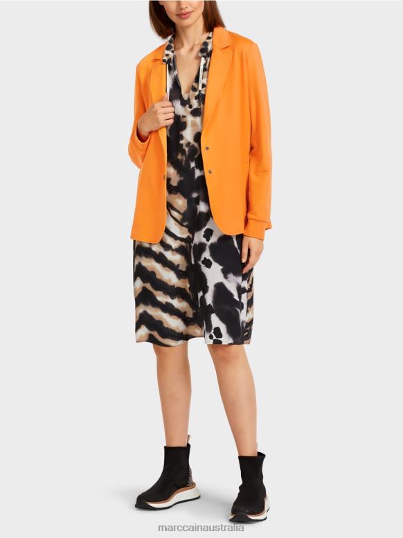 Clothing Bright Orange J8XFX201 Sporty blazer with ribbed knit cuffs Marc Cain
