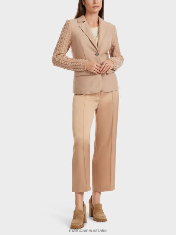 Clothing Bright Toffee J8XFX159 Blazer knitted in Germany Marc Cain