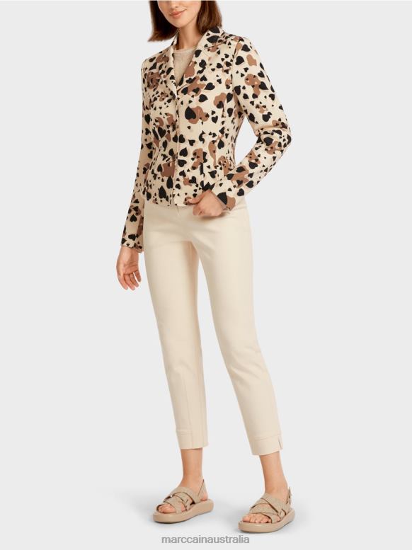 Clothing Creme J8XFX204 Blazer with heart-shaped leopard design Marc Cain