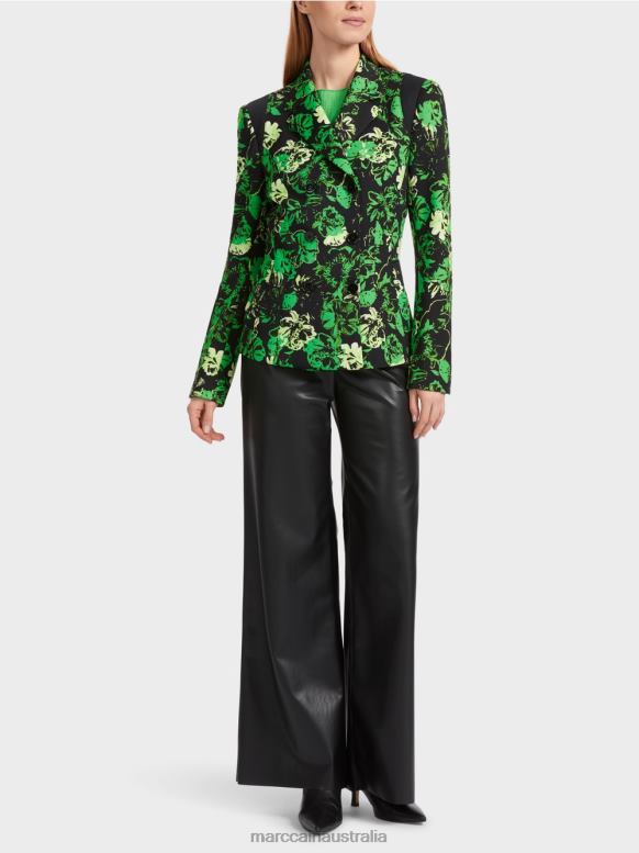 Clothing Dark Apple Green J8XFX151 Blazer in a floral design Marc Cain