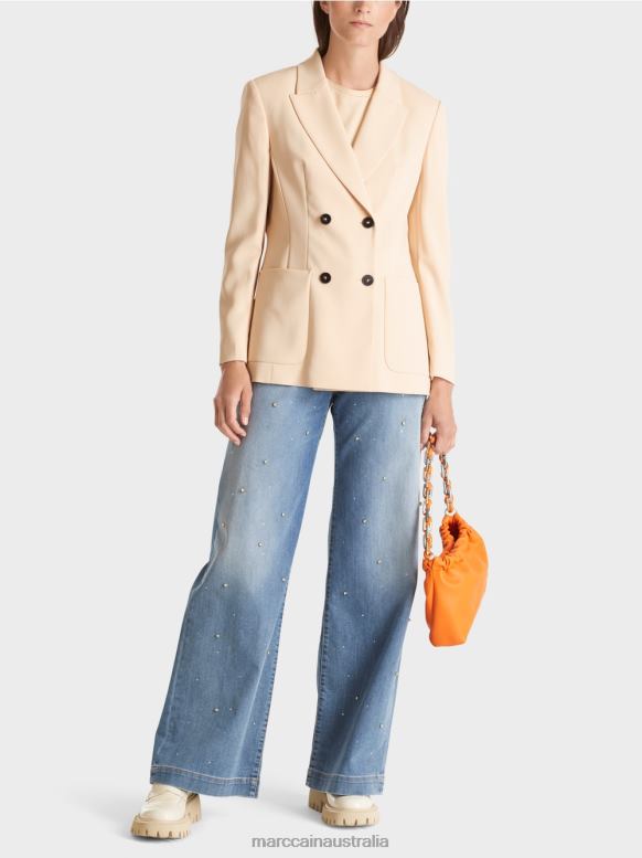 Clothing Dark Cream J8XFX160 Long Blazer Marc Cain