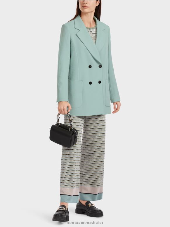 Clothing Dark Sky Blue J8XFX169 Crinkle look blazer Marc Cain