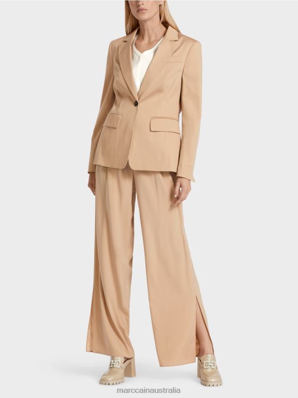 Clothing Deep Sand J8XFX191 Lined cotton blazer Marc Cain