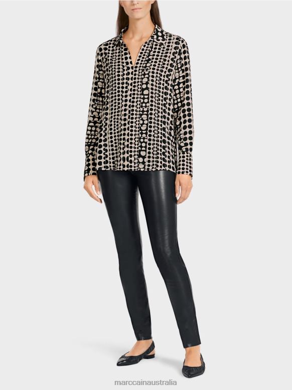 Clothing Black J8XFX1025 Tunic dress with op-art design Marc Cain