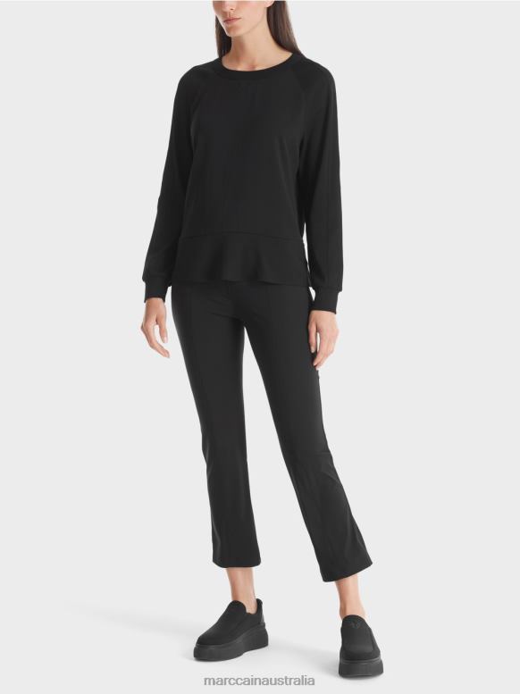 Clothing Black J8XFX874 Raglan blouse with material mix Marc Cain
