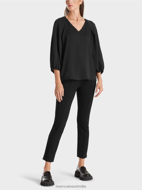 Clothing Black J8XFX892 V-neck "Rethink Together blouse Marc Cain