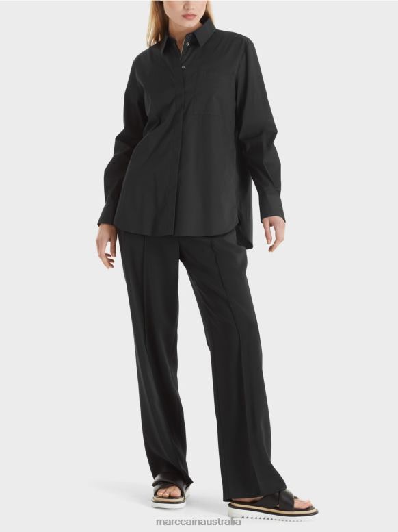 Clothing Black J8XFX893 Cotton stretch blouse Marc Cain