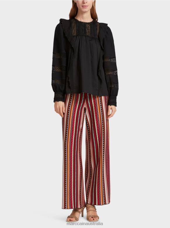 Clothing Black J8XFX908 Ethnic-inspired blouse Marc Cain