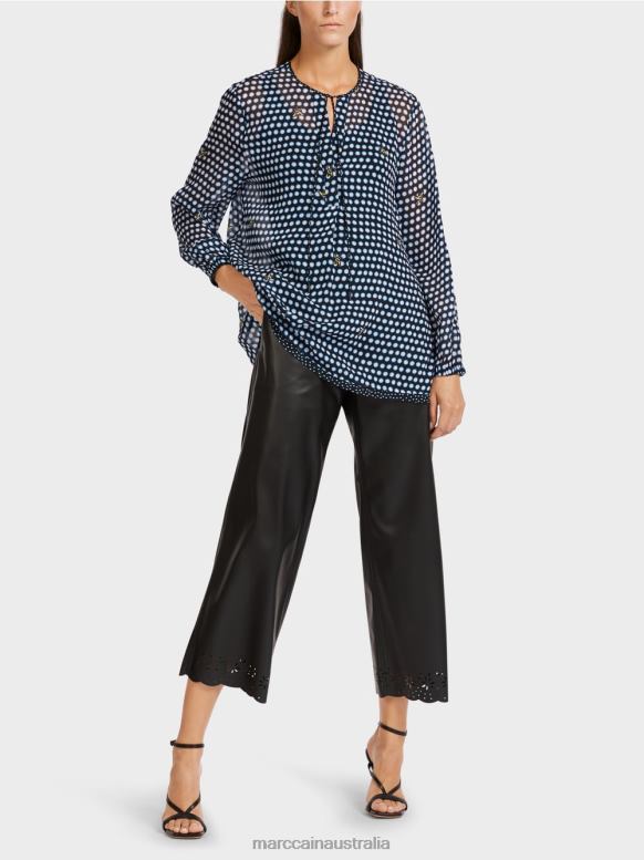 Clothing Black J8XFX989 Viscose blouse with dot and bee motif Marc Cain