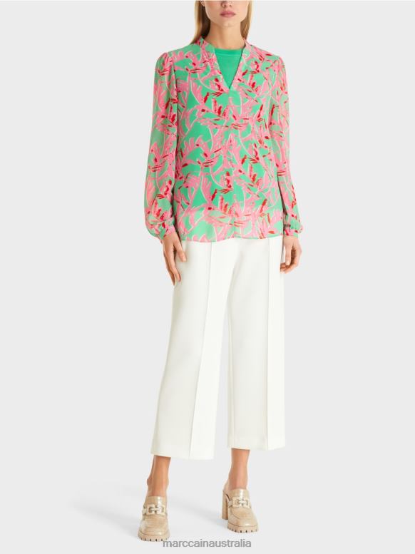 Clothing Bright Jade J8XFX974 Flowing blouse Marc Cain
