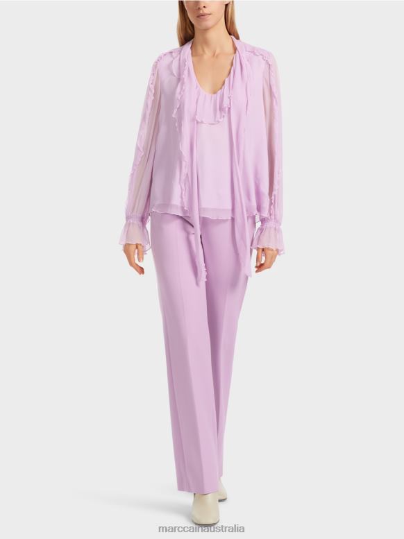 Clothing Bright Lavender J8XFX844 Crinkle chiffon blouse Marc Cain