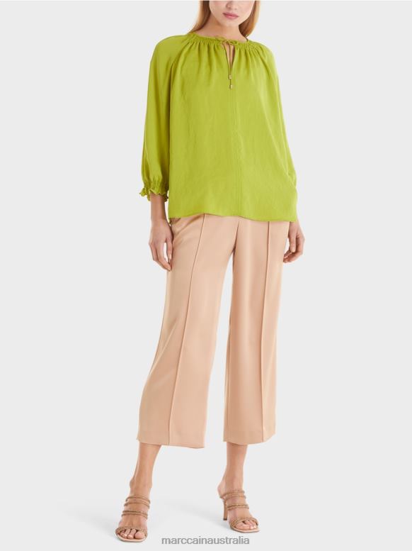 Clothing Bright Olive Green J8XFX899 Blouse "Rethink Together" Marc Cain