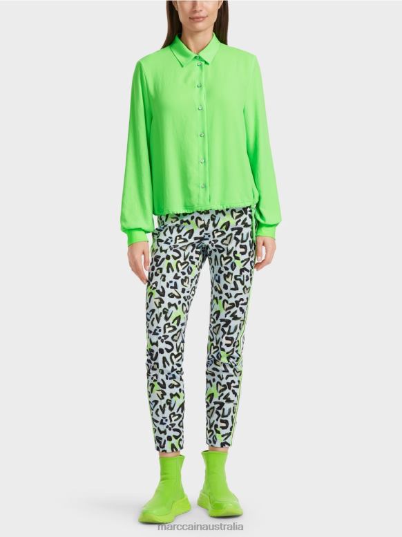 Clothing Bright Shocking Green J8XFX875 Blouse with drawstring Marc Cain