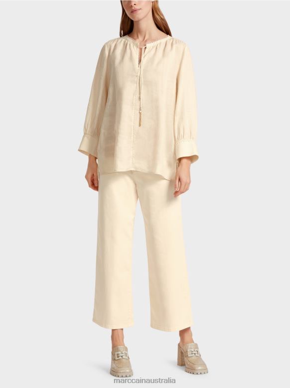 Clothing Creme J8XFX916 Blouse in ramie (China grass) Marc Cain
