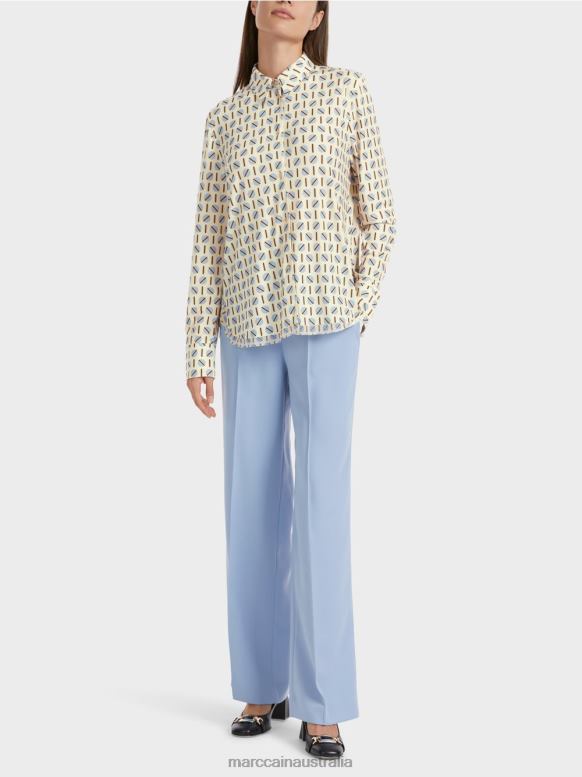 Clothing Dark Cream J8XFX852 Printed blouse Marc Cain