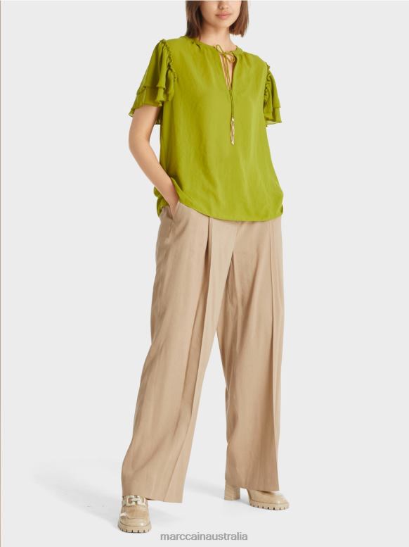 Clothing Deep Oliv Green J8XFX953 "Rethink Together" blouse-style top Marc Cain