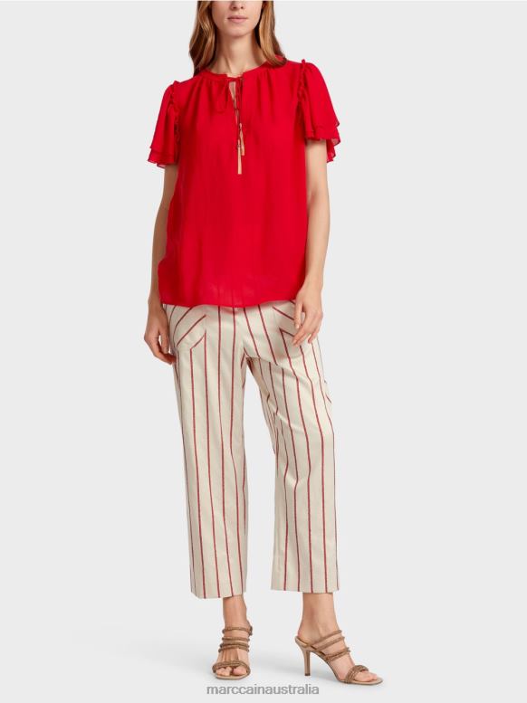 Clothing Deep Red J8XFX910 "Rethink Together" blouse-style top Marc Cain