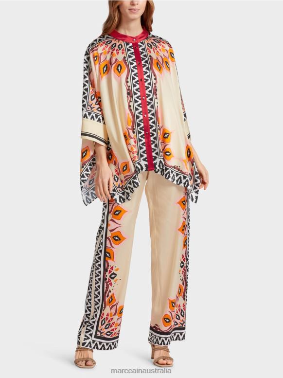 Clothing Deep Red J8XFX914 Blouse in a poncho style Marc Cain