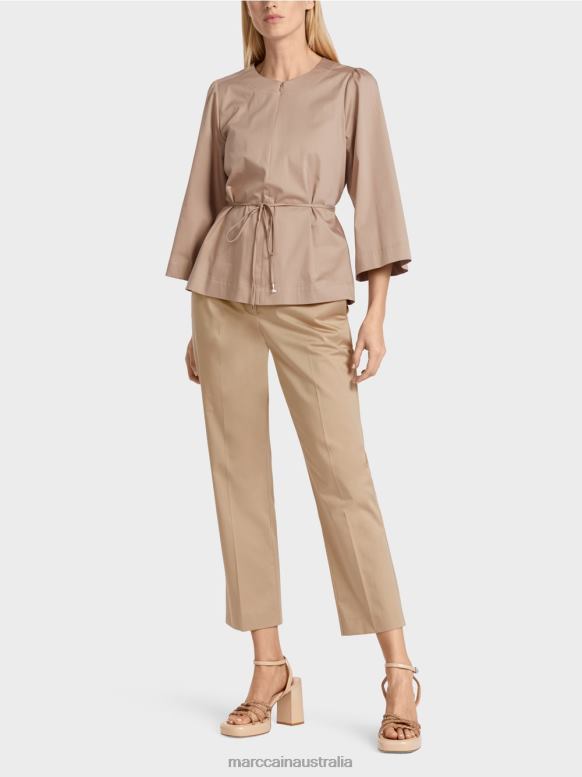 Clothing Deep Sand J8XFX948 Cotton blouse with long sleeves Marc Cain