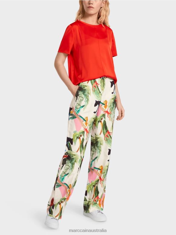 Clothing Fire Red J8XFX929 Blouse-style top with central seam Marc Cain