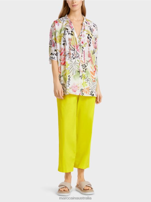 Clothing Light Limeade J8XFX937 Printed blouse with a floral pattern Marc Cain